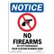 Signmission OSHA Notice Sign, 14" H, 10" W, Rigid Plastic, No Firearms By City Sign With Symbol, Portrait OS-NS-P-1014-V-14544 - alternate 1